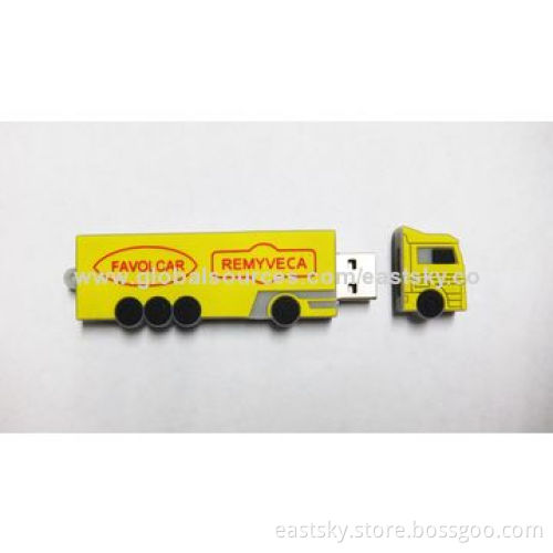 Custom Truck-shaped USB Flash Drive, Made of Soft PVC Material, OEM Orders are Welcome